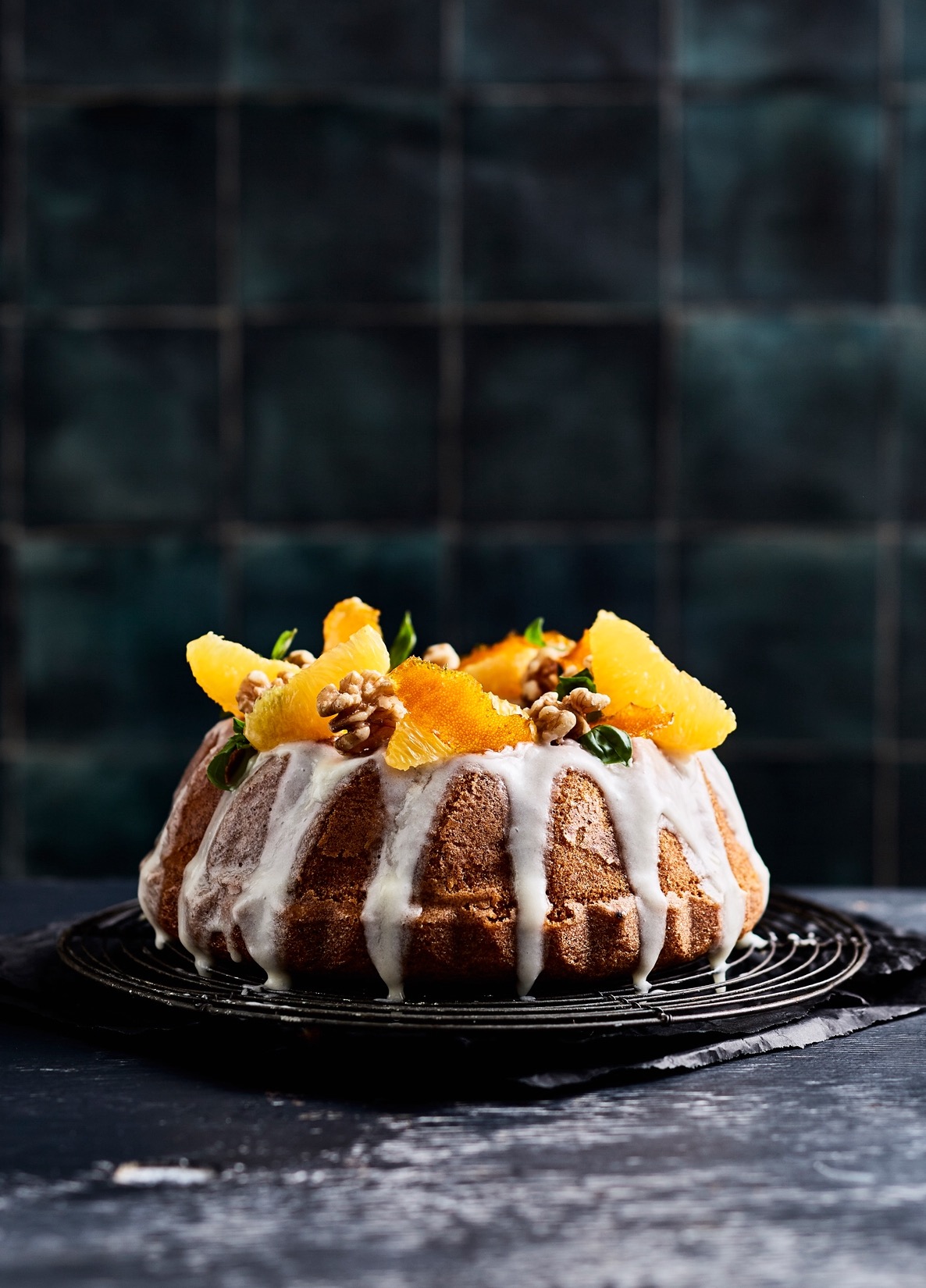 Orange walnut bundt cake food styling by Butter & Basil