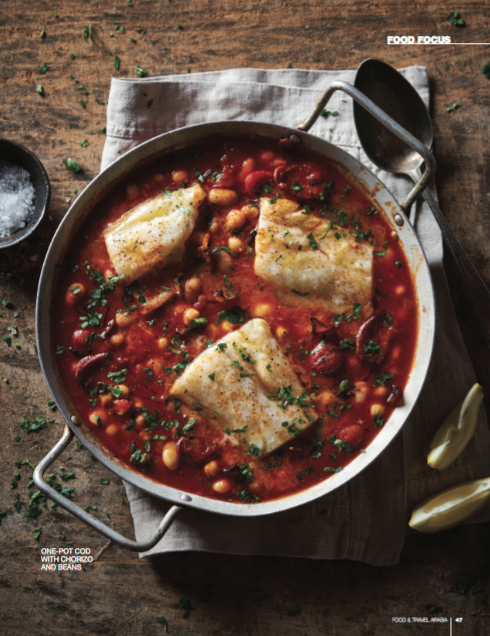 Cod chorizo stew food styling by Butter & Basil