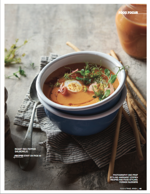 Salmorejo soup food styling by Butter & Basil