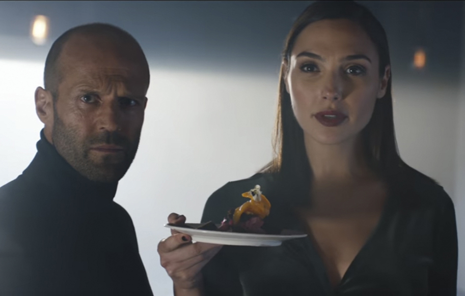 Wix Food Styling by Butter & Basil; http://www.justjared.com/2017/02/05/wix-com-super-bowl-2017-commercial-jason-statham-gal-gadot-destroy-the-place/